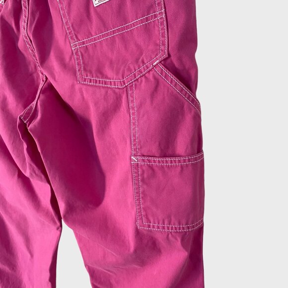 Y2K Ralph Lauren Straight Leg Mid-Rise Cargo Carpenter Pants Women's 10 Pink - Picture 7 of 9